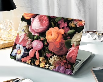 Etui na MacBooka z motywem kwiatowym: personalizowana twarda plastikowa obudowa