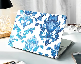 Etui na MacBooka Chinoiserie Floral: Niebieska, akwarelowa osłona na laptopa