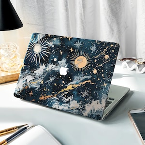 Celestial Moon Stars MacBook Case: Personalized Laptop Cover