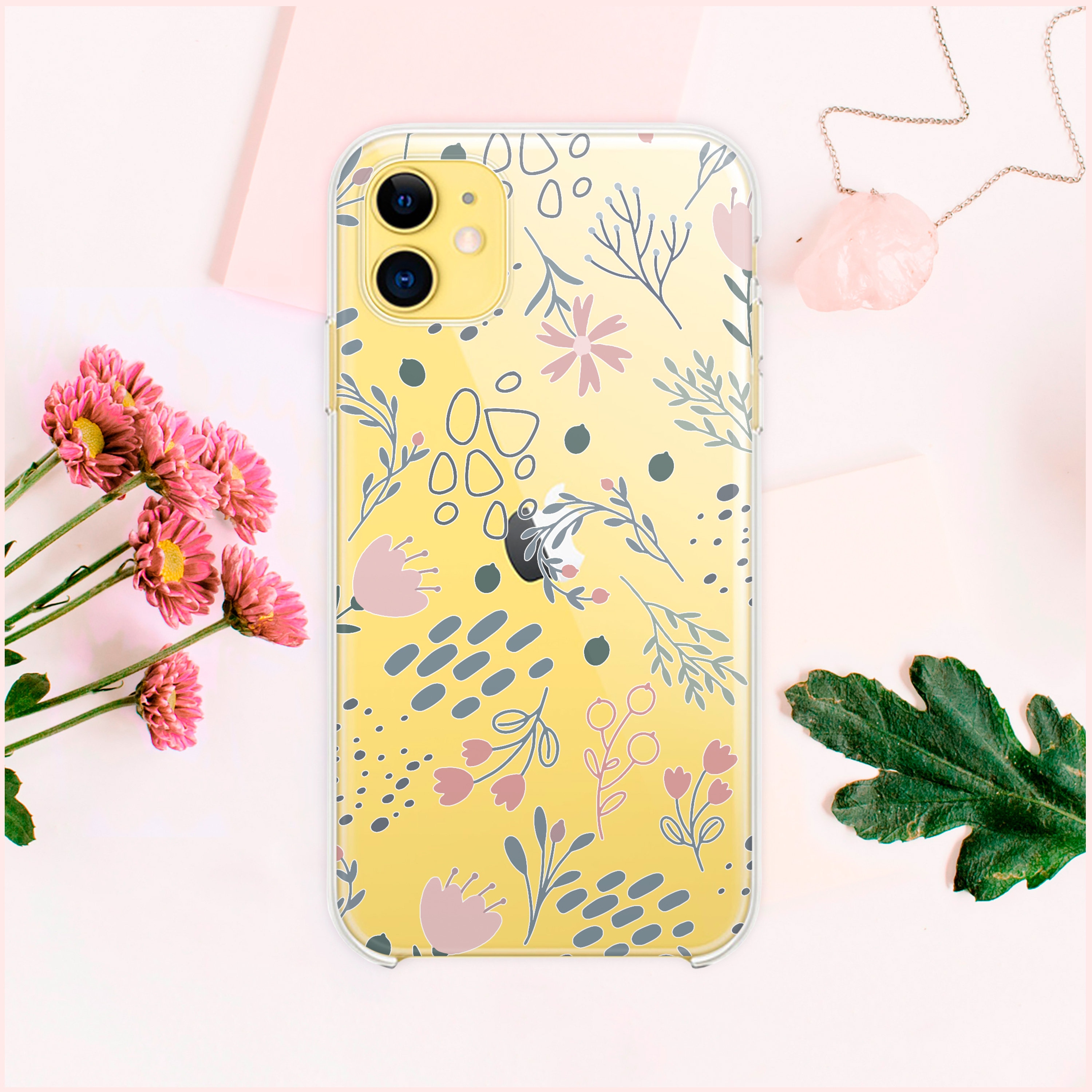 Floral iPhone 11 Case Clear Wildflowers iPhone 11 Pro Max Case Etsy