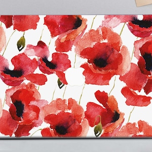 Watercolor Poppies Macbook Case: Lightweight Floral Macbook Cover