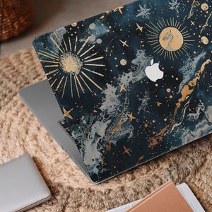 Celestial Moon and Stars MacBook Case: Hard Plastic, Protective Cover