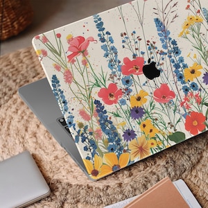 Wildflower Floral Macbook Case: Eco-Friendly Hard Plastic Cover