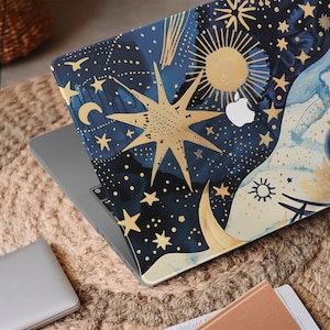 Abstract Star Art MacBook Hard Case: Celestial Design