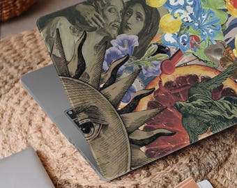 Vintage Collage Art Hard Case For MacBook, MacBook Protective Case, Artistic MacBook Case, Unique Design MacBook Case, MacBook Cover