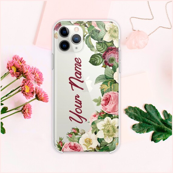 Flowers iPhone 11 Pro Max Case iPhone X Case Monogram iPhone Etsy