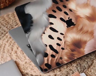 Gold Leopard Print MacBook Air Case | 13 Inch Laptop Cover A2337 A2338 A1466, Macbook hard case Gift For Her, Personalized Custom Name KK111