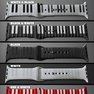 Piano Keyboard engraved Silicone Watch Band