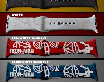IRON-MAN themed engraved Silicone Watch Band