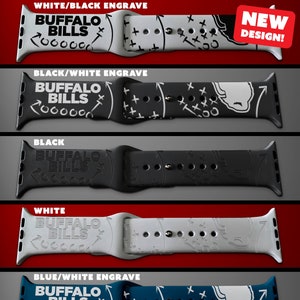 Football themed engraved Silicone Watch Band - Buffalo Bills