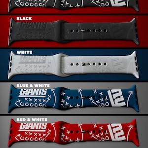Football themed engraved Silicone Watch Band - GIANTS