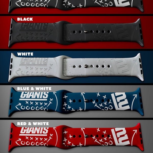Football themed engraved Silicone Watch Band - GIANTS