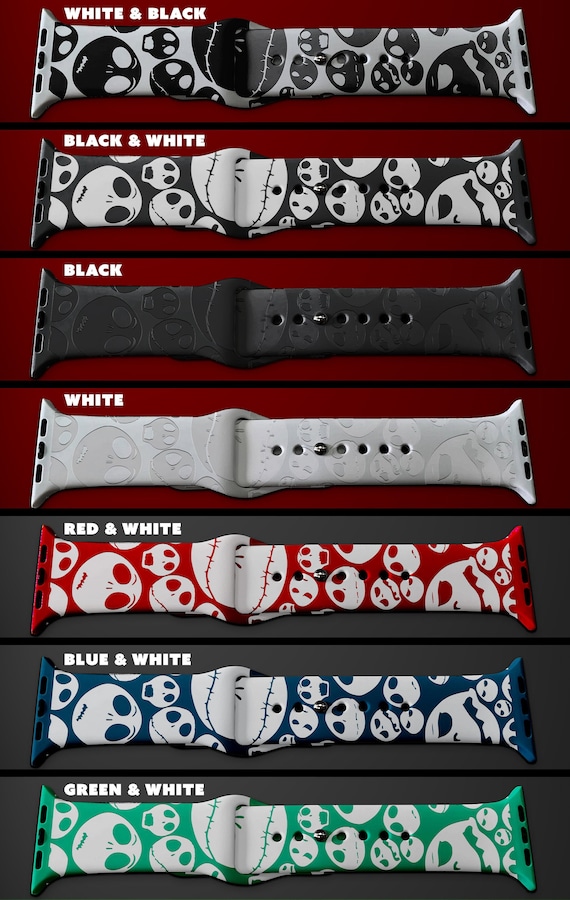 Nightmare Pattern engraved Silicone Watch Band
