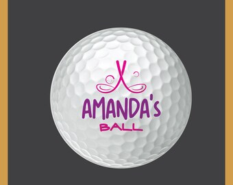 Personalized Girly Golf Balls | Custom Printed Name, Set of 3 (Golf Gift)