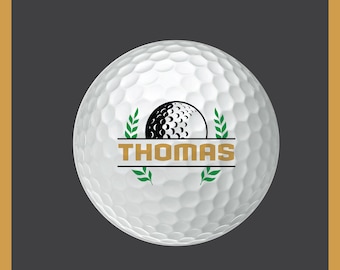 Personalized Golf Balls | Custom Printed Name, Set of 3 (Golf Gift)