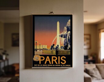 Paris Travel Poster - Vintage 8x10 Mini Canvas Print