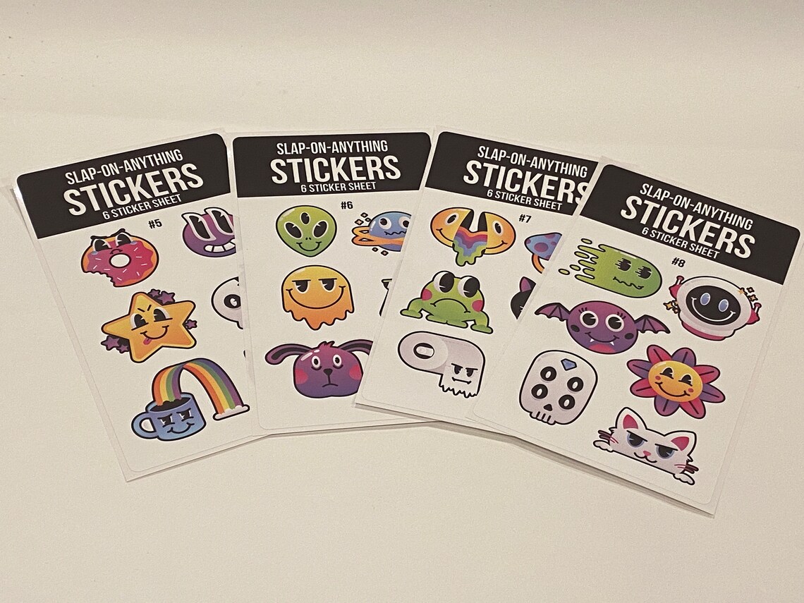 Slap-on-anything EMOJI Stickers 6 Pack - Etsy