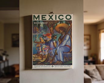 Mexico Travel Poster - Vintage 8x10 Mini Canvas Print