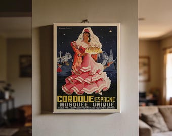 Cordoue Epagne Travel Poster - Vintage 8x10 Mini Canvas Print
