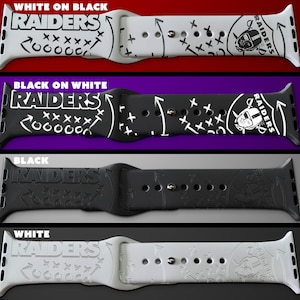 Football themed engraved Silicone Watch Band - Raiders