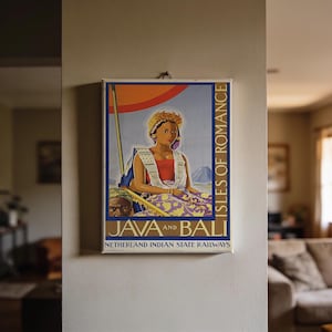 Java & Bali Travel Poster - Vintage 8x10 Mini Canvas Print