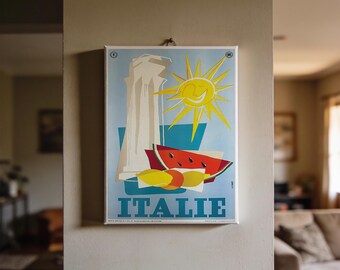 Italie Travel Poster - Vintage 8x10 Mini Canvas Print