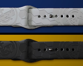 Soccer themed engraved Silicone Watch Band - Real M