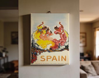 Spain Travel Poster - Vintage 8x10 Mini Canvas Print