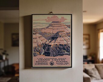 Grand Canyon Travel Poster - Vintage 8x10 Mini Canvas Print