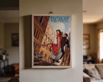 Rome Travel Poster - Vintage 8x10 Mini Canvas Print