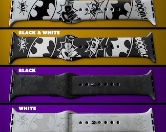 Bat themed engraved Silicone iWatch Band