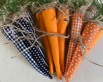 Easter Decor Fillers Cottage Decor Tiered Tray Decor Fabric Easter Carrots Spring Decor Basket Filler Farmhouse Set of 3 Carrots