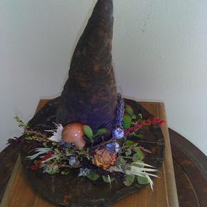 Witch Hat Whimsical Good Witch Hat,Halloween Decor, Hademade