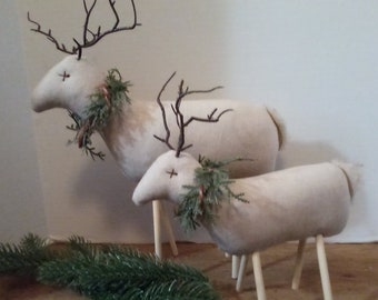 Reindeer Decorations, Winter Decor,Christmas Decorations,Set of Two