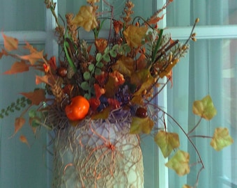 Fall Wreath /Home Decor /Wall Pockets/Door Wreath/ Seasonal Decorations/Fall/Autumn