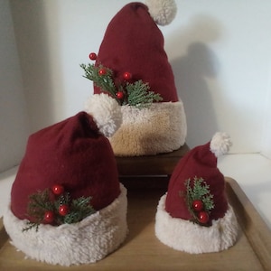 Santa  Hat Decoration - Christmas Santa Hat - Christmas Decor- 3 Sizes to pick from