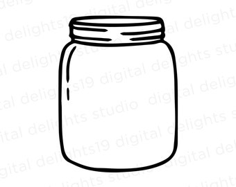 Mason Jar svg - jar template svg - mason jar outline svg - png dxf eps - kitchen svg - floral vase svg - country farmhouse svg