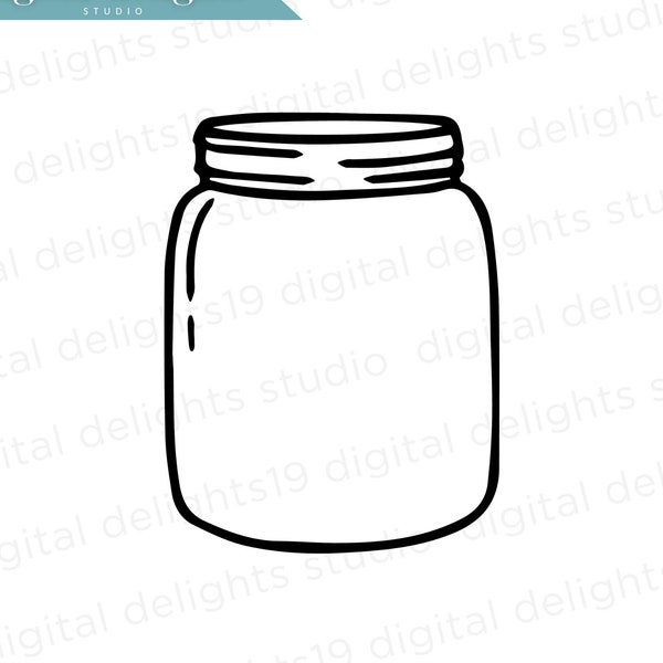 Mason Jar svg - jar template svg - mason jar outline svg - png dxf eps - kitchen svg - floral vase svg - country farmhouse svg