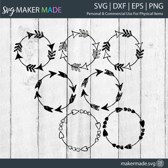 Download Arrow Frame Set Svg Monogram Circle Frame Svg Arrow Bundle Etsy