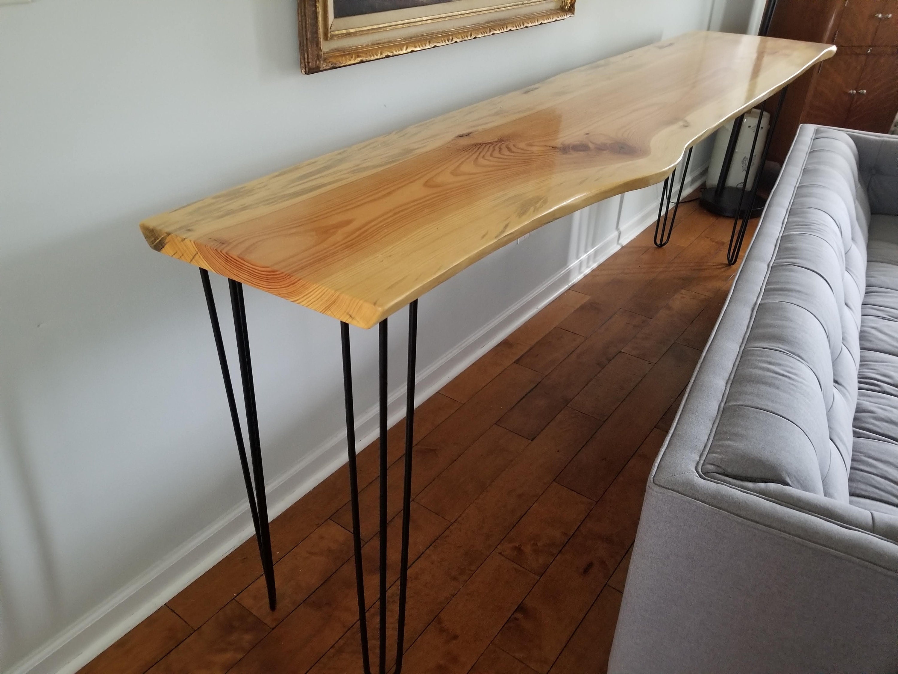 Live edge console Live edge pub table Live edge sofa table Old Etsy