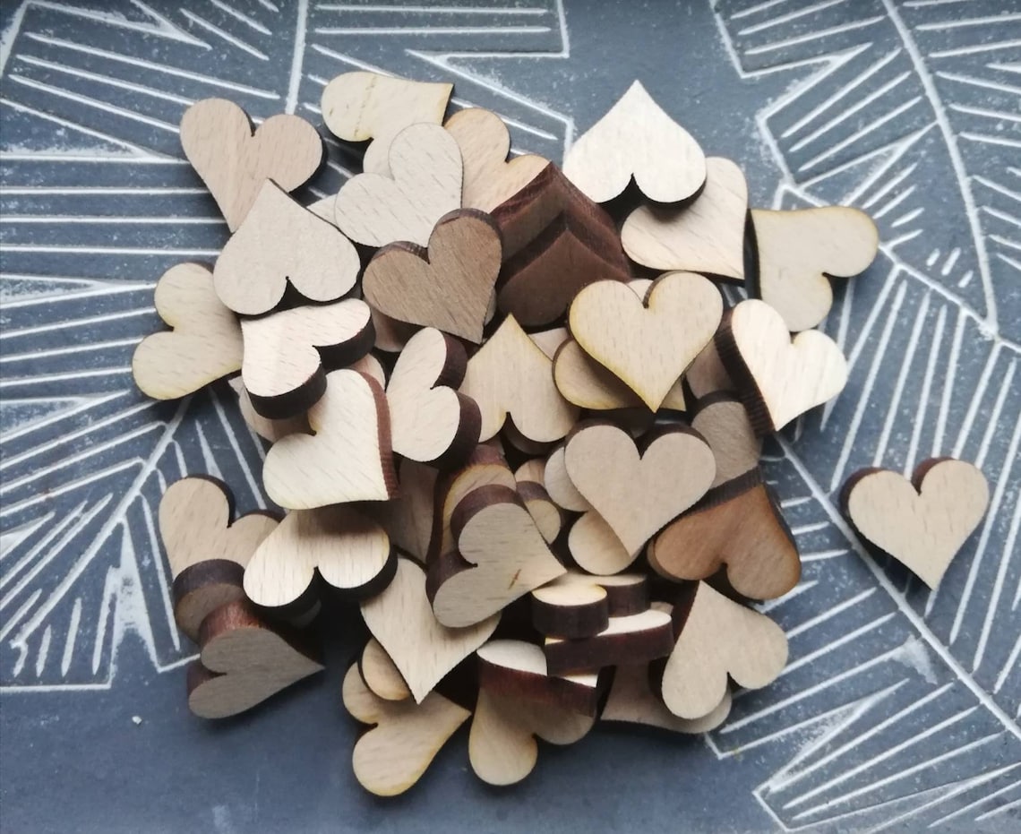 Wood Hearts Craft Supplies Wedding Hearts Valentine's Etsy