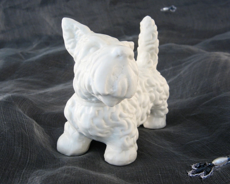 Vtg Schaubach Kunst Scottie Terrier Dog Bisque Porcelain Figurine Figure Germany 1950s Collectibles