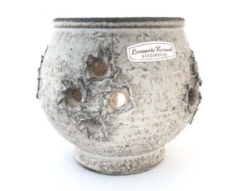 Vtg L'vemose Danimarca fatta a mano Stoneware Tè Candela Candela Lampada Danese Ceramica Mid Century Moderno