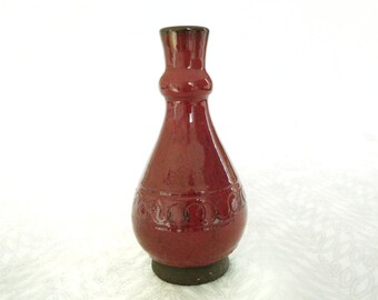 Vtg Nila Keramik Sweden Handmade Swedish Pottery Red Black Vase Ceramic Collectibles Mid Century Modern 1960s