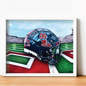 Limited Edition Ole Miss Custom Drawing Print | University of Mississippi | College Football Fan Art | Ole Miss Rebels
