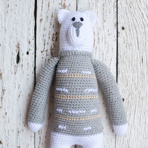 Stuffed Teddy Bear, Crochet Teddy Bear, Amigurumi Teddy Bear. Crochet Baby Gift, Handmade Baby Shower Gift, Ready to Ship!