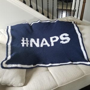 Baby Blanket, Crochet Baby Blanket, Hashtag NAPS Blanket, Baby Shower Gift,  Nursery Decor, Ready to Ship!