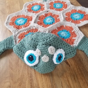 Handmade Crochet Hooded Sea Turtle Blanket,  Under the Sea themed Nursery, Infant Photo Prop, Three sizes  Made to order! Free shipping!