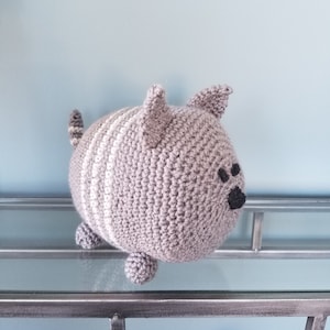 Stuffed Cat, Amigurumi Cat, Crochet Cat, Fat Striped Cat,  Cat Lover Gift, Baby Shower gift, Ready to ship!