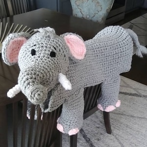 Handmade Crochet Cuddle and Play Elephant Blanket, Baby Play Mat and Cuddle Toy, Safari Nursery Decor, Made to Order, Free shipping
